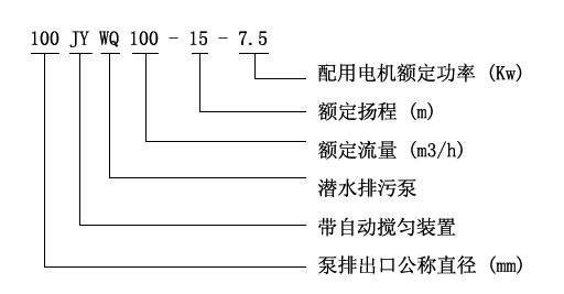 JPWQ不銹鋼自動(dòng)攪勻潛水排污泵型號(hào)意義